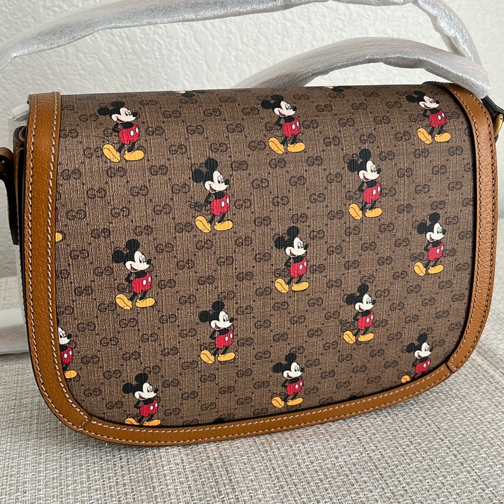 🏰Gucci🏰 x Disney Vintage GG Supreme Monogram Mickey Mouse Shoulder Bag - Picture 14 of 16